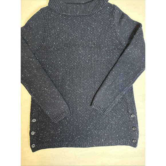Talbots Womens Blue Speckled Knit Cotton Blend Pullover Sweater Size Med - Picture 4 of 8